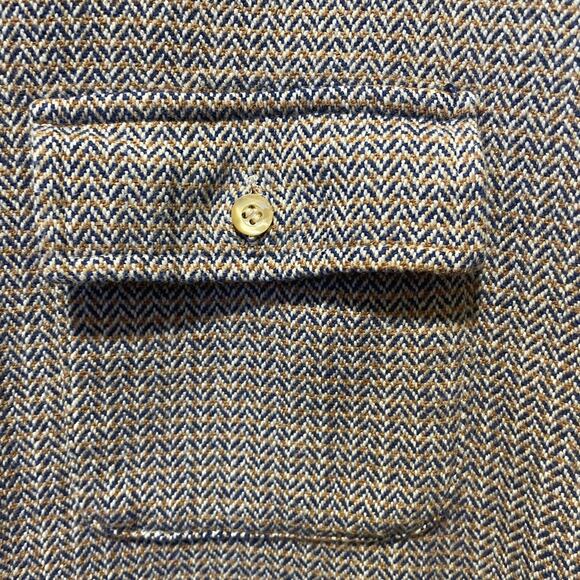 Halston Wool Blend Plaid Button Down Long Sleeve Shirt - Picture 4 of 10